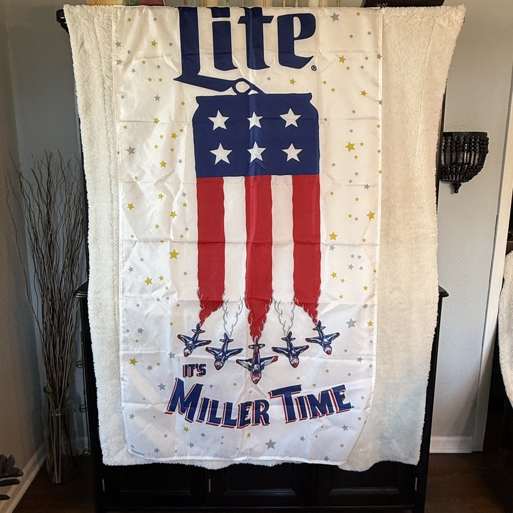 Miller Lite Flag It's Miller Time Milwaukee Brewing Co American 3x5 ft Patriotic